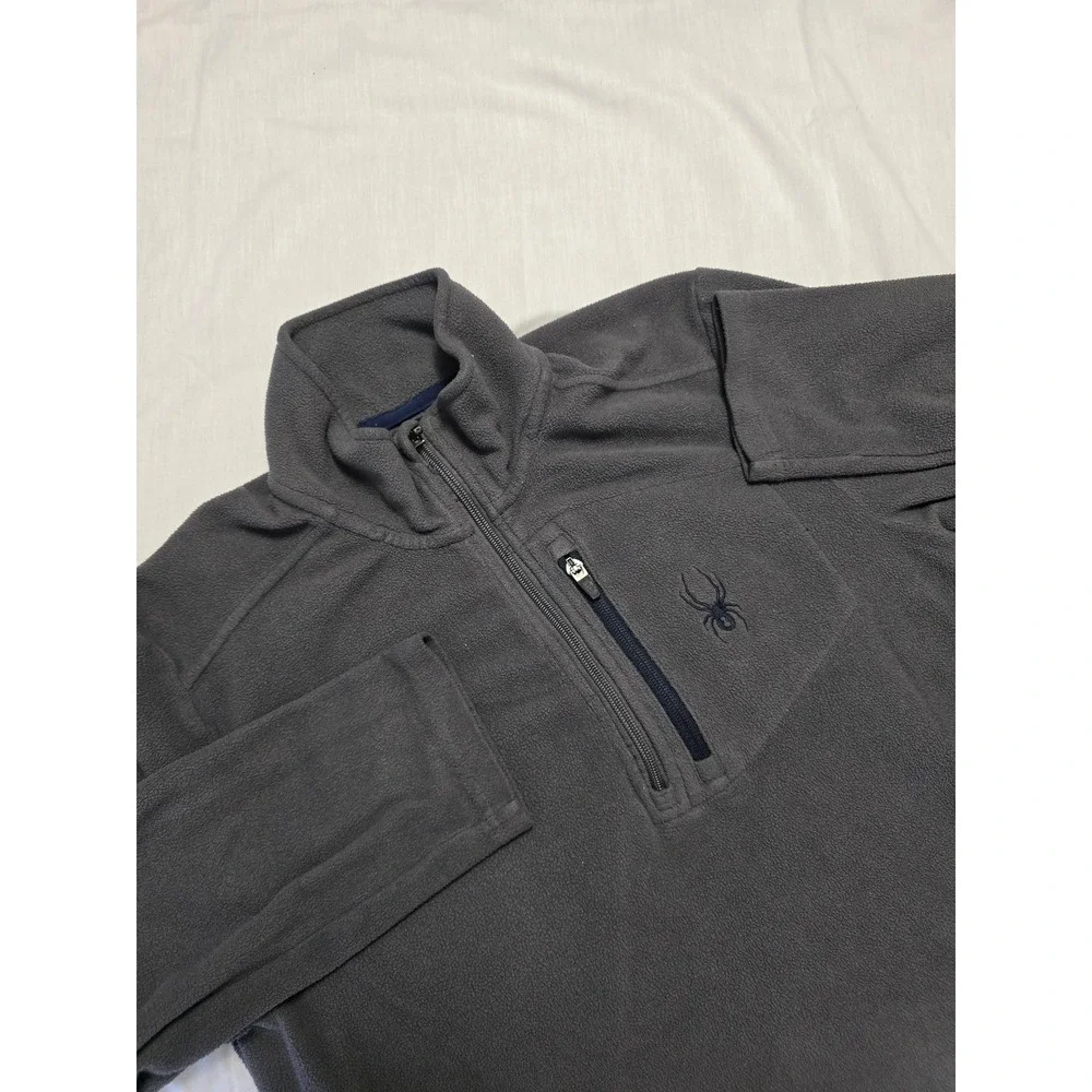 Spyder Pullover Mens Medium Gray Fleece Half Zip Lightweight Outdoor Sweater‎
